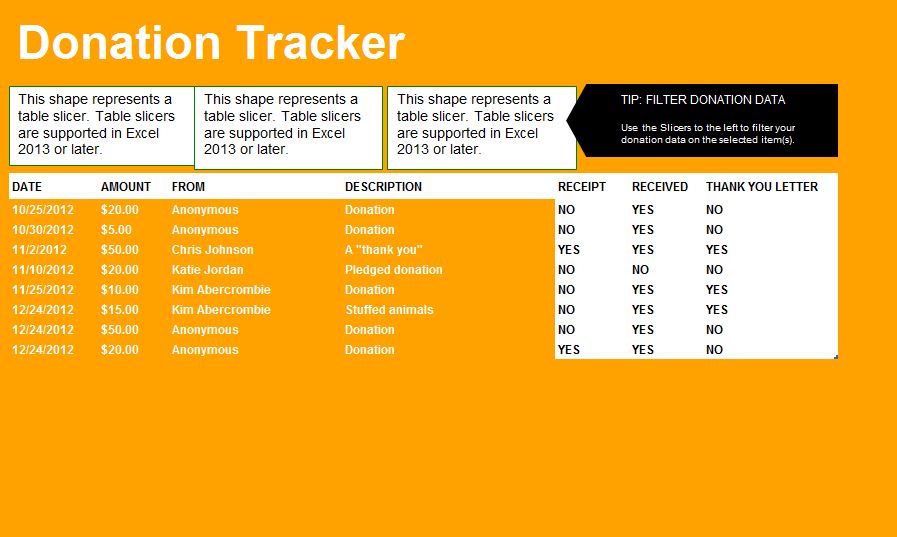 Donation Tracker screenshot