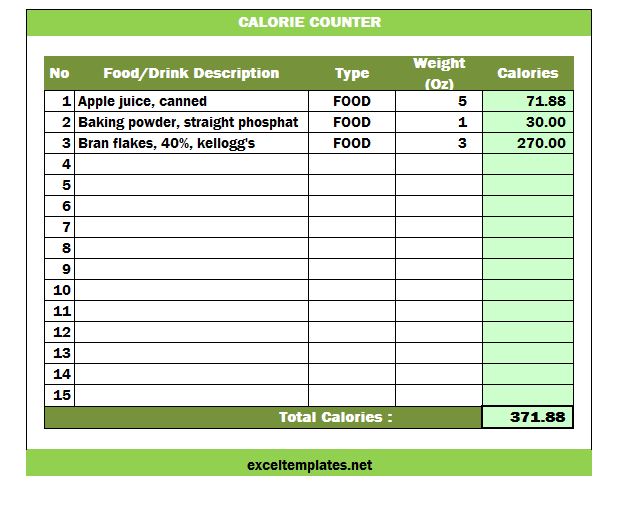 calorie and macro tracker excel template