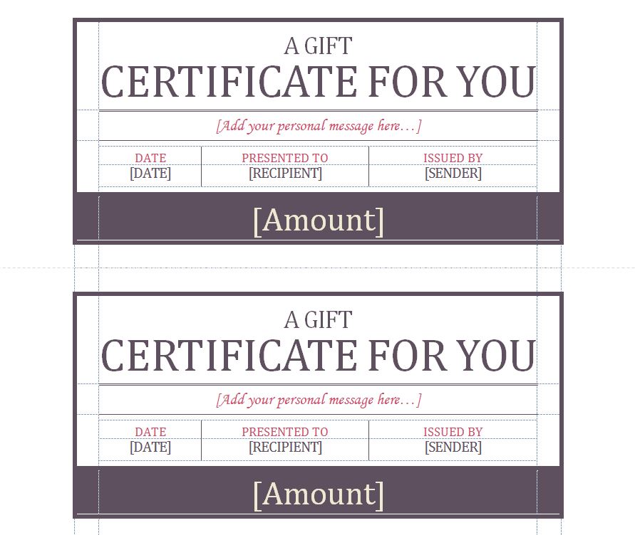 The Gift Certificate Template