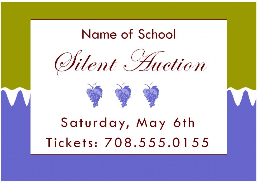 Screenshot of the Silent Auction Template