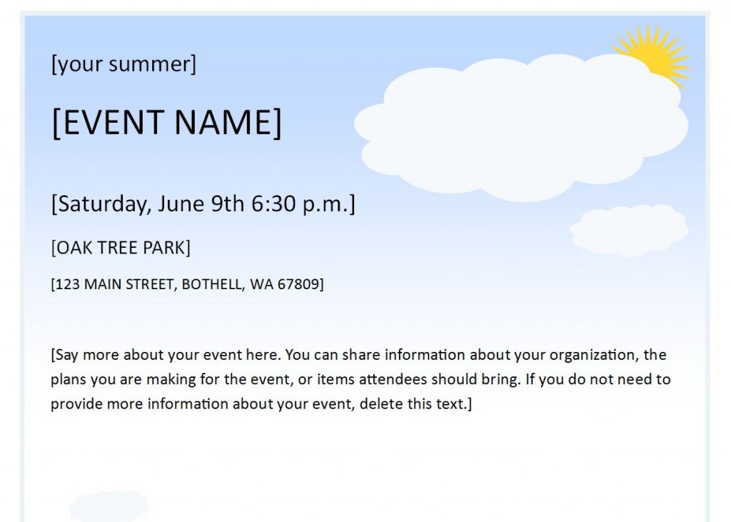 Summer Event Flyer Template Screenshot