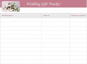 Wedding Gift List Template screenshot