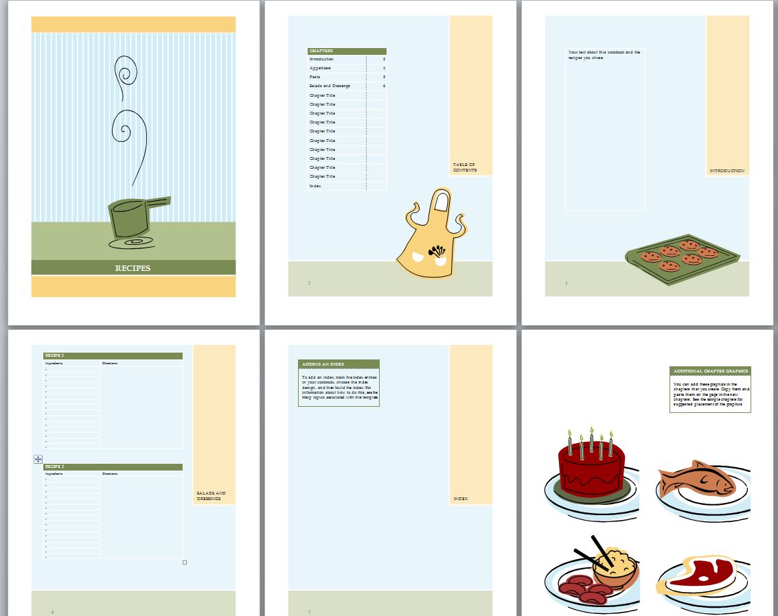 Microsoft Cookbook Template Word Excel