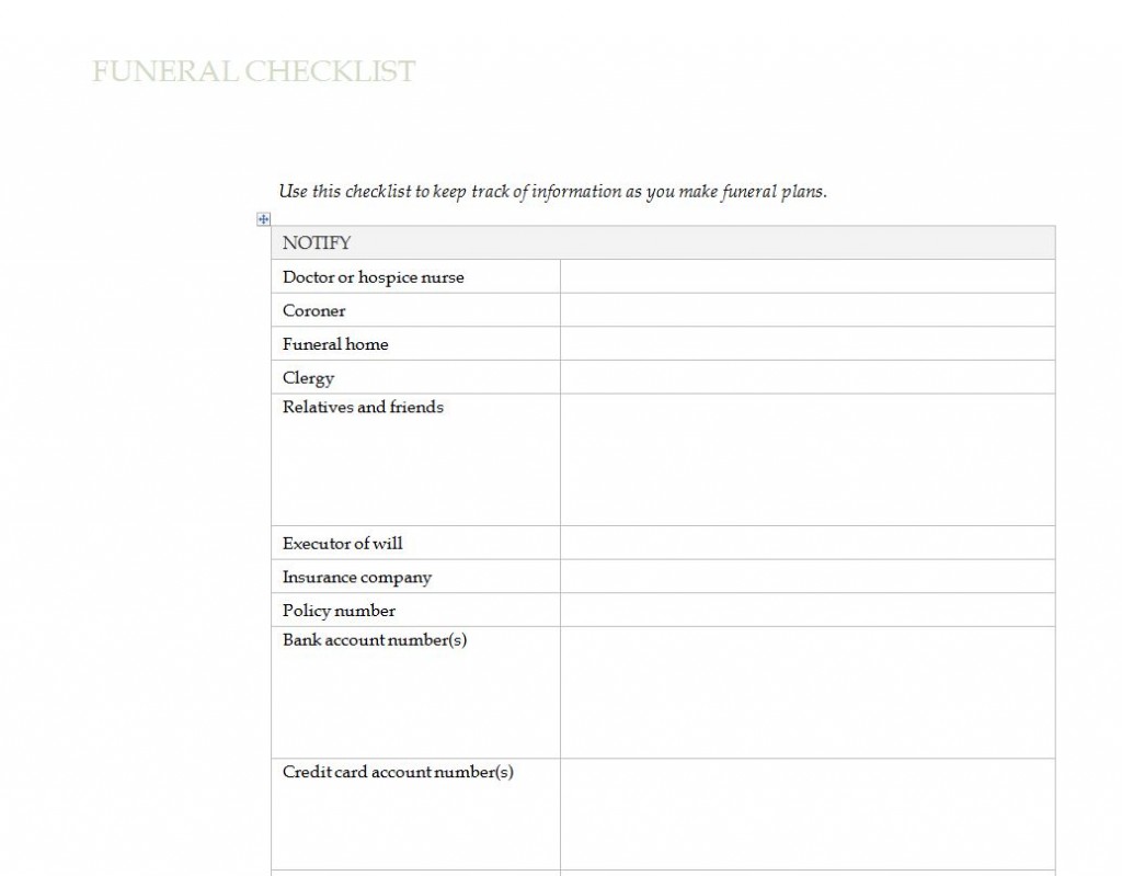 funeral-planning-declaration-template