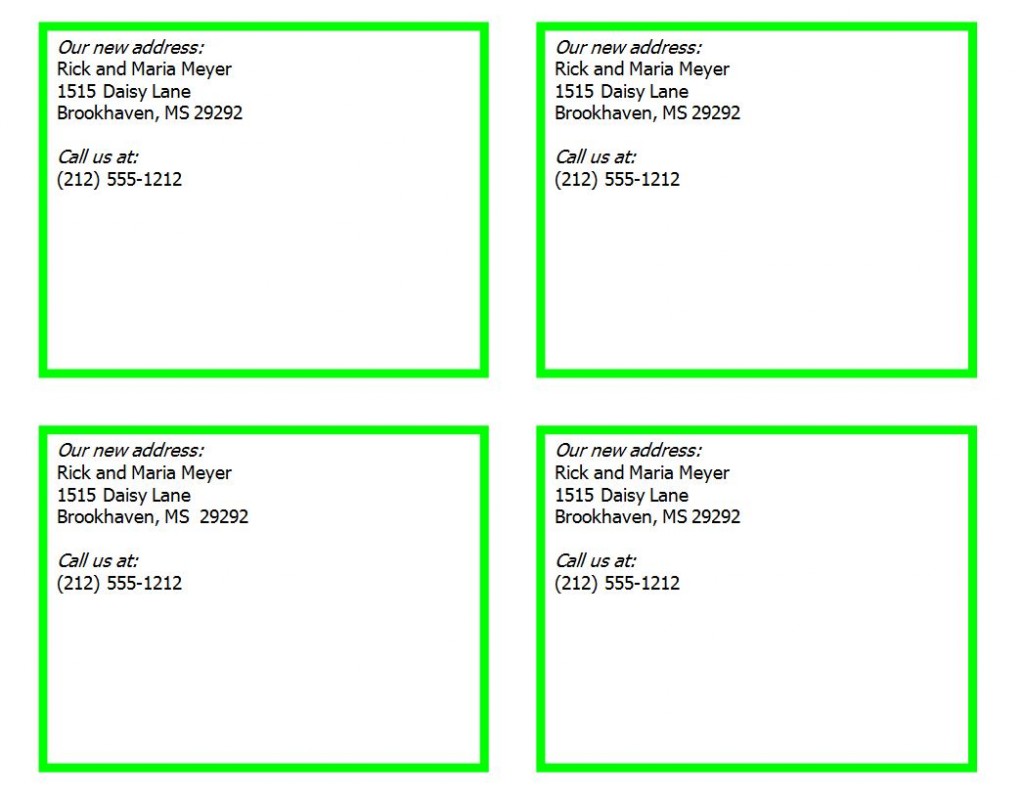 New Address Cards  New Address Card Template Regarding Free Moving House Cards Templates