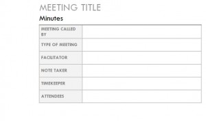 Microsoft's Outlook Meeting Minutes Template