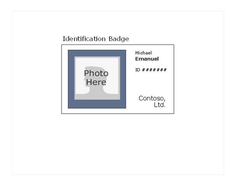 Photo ID Badge Template ID Badge Free ID Badge