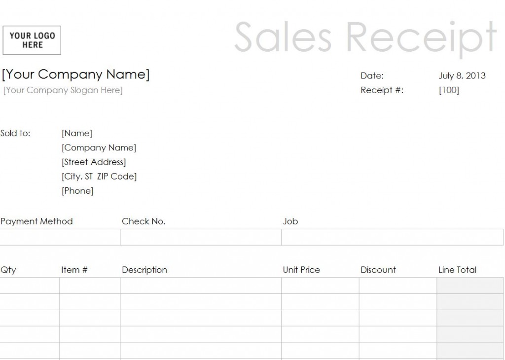 The Sales Receipt Template