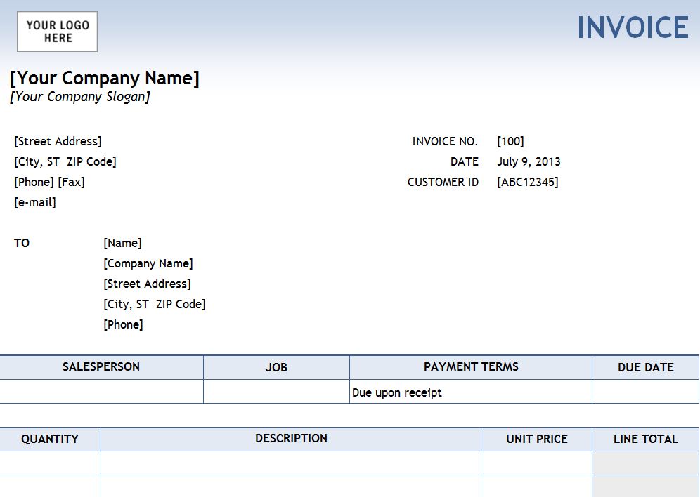 microsoft invoice template excel