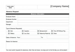Photo of the time off request form