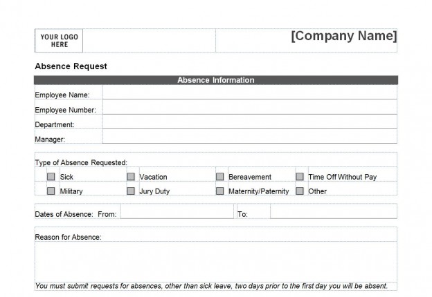 Time Off Request Form 