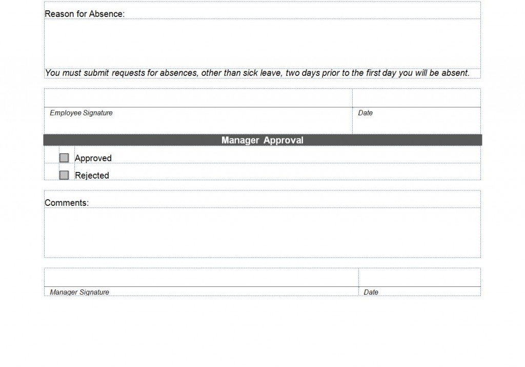 Photo of the Vacation Request Form