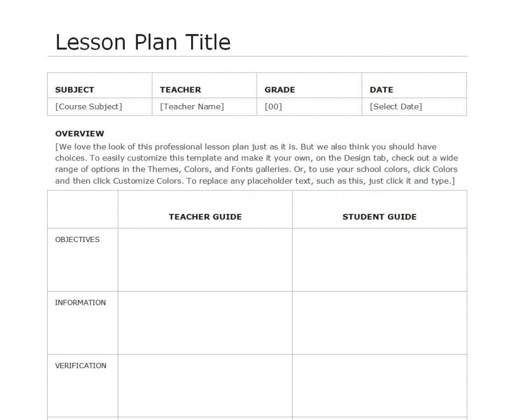 Free Daily Lesson Planner