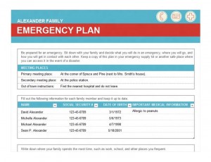 Free Family Emergency Plan