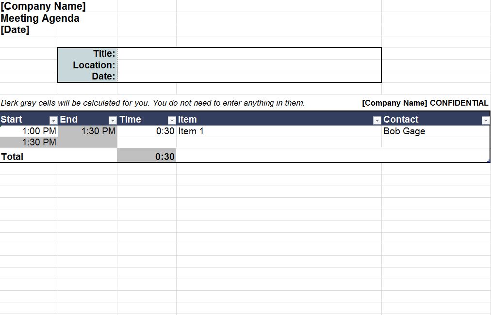 Adjustable Meeting Agenda Adjustable Meeting Agenda Template