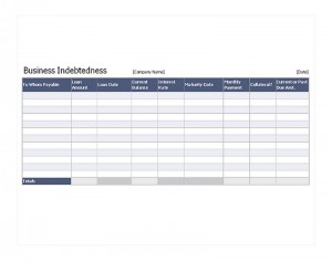 Free Business Debt Schedule Template