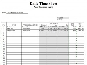 Free Daily Timesheet Template