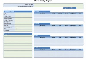 Exercise Planner Excel Template