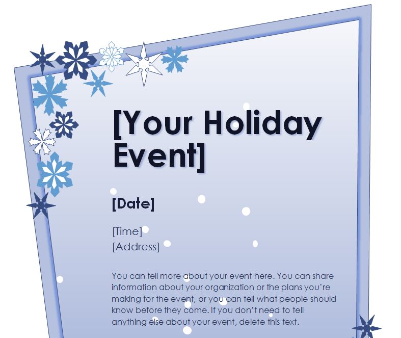 Holiday Flyer Template Holiday Party Flyer Template