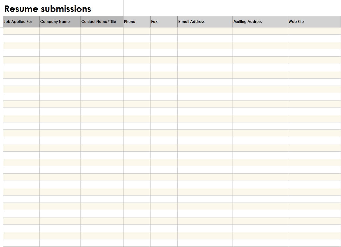 Job Search Log Unemployment Job Search Log