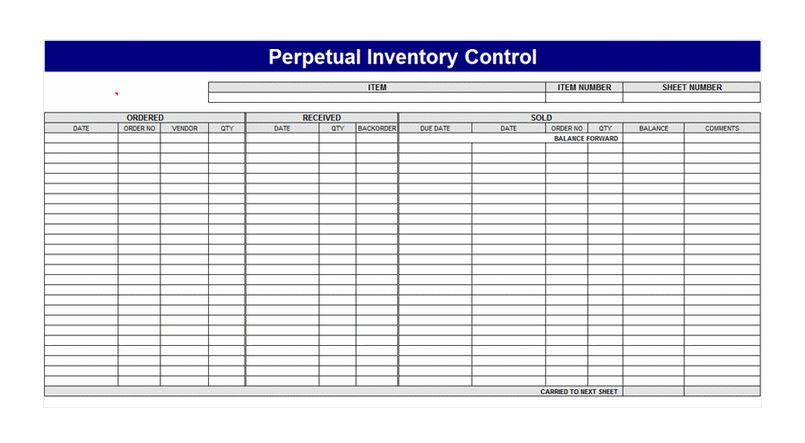 template for form inventory