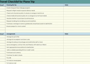 Free Plane Trip Checklist