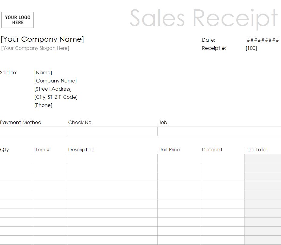 Simple Sales Receipt Template Simple Sales Receipts