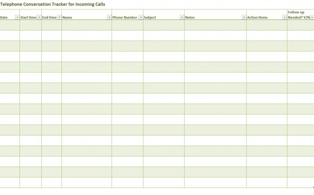 Free Telephone Conversation Tracker