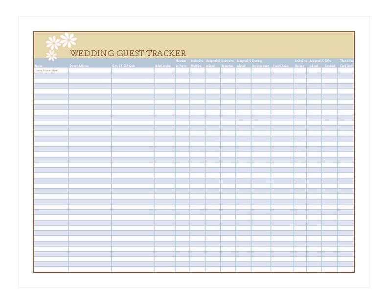 Wedding List Template from exceltemplates.net