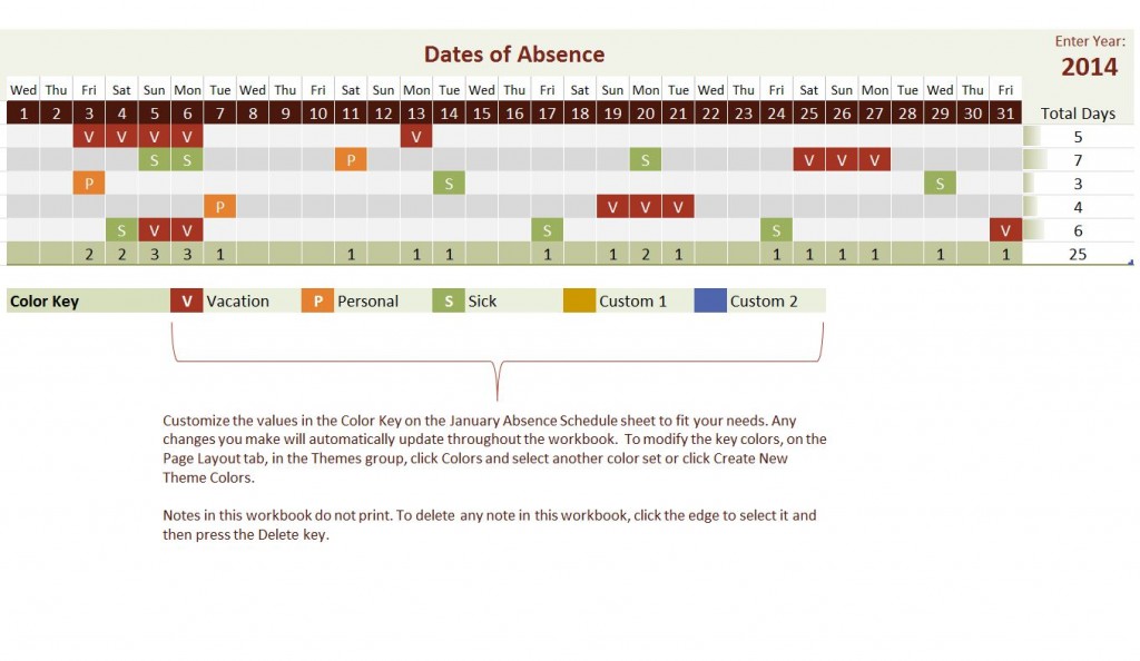 Free Vacation Sick Day Tracker tallendri