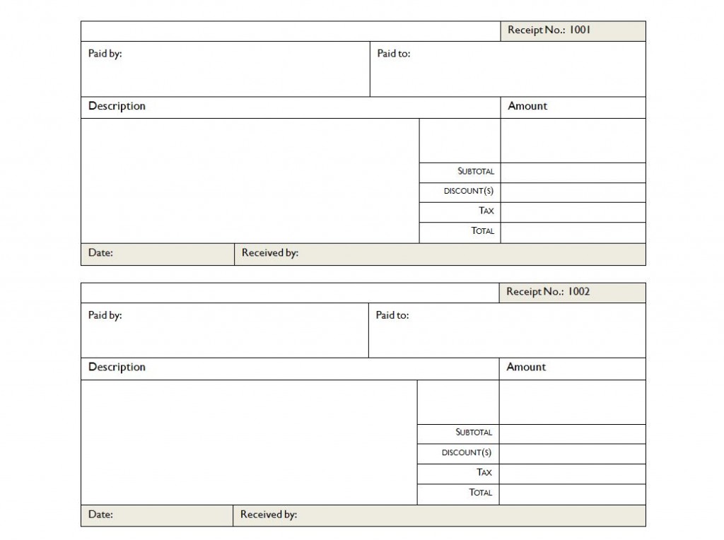 Free Blank Receipt Template