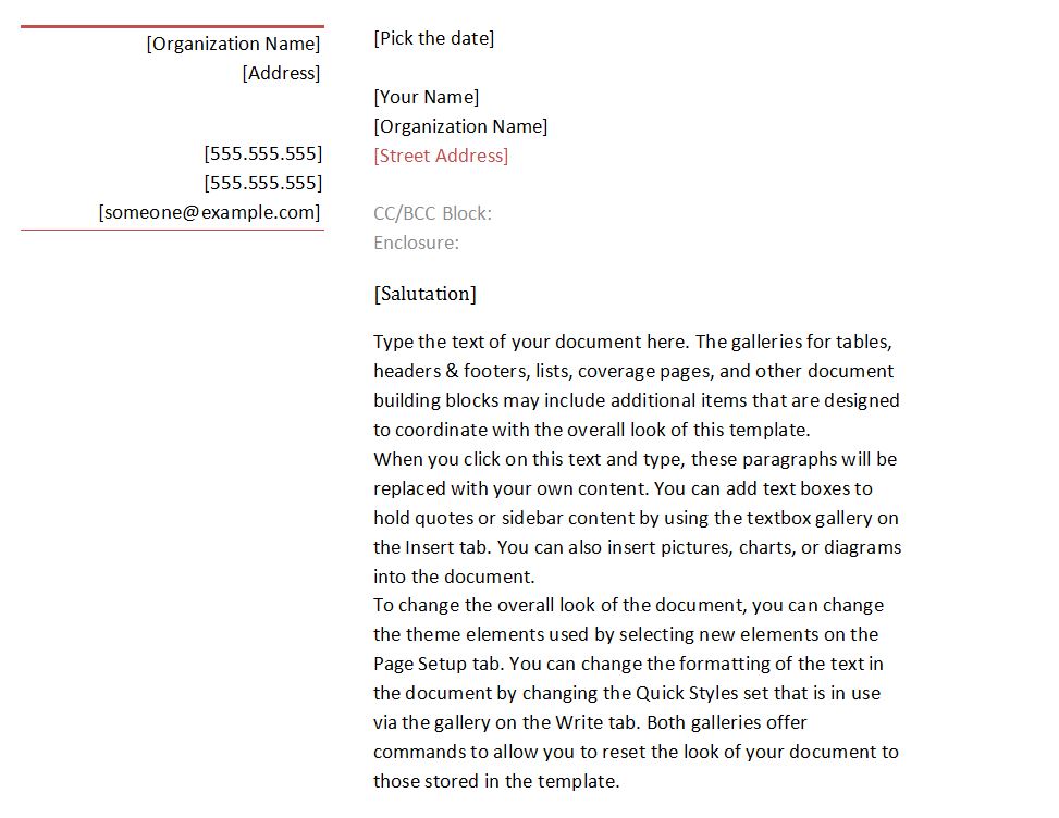 Business Letter Format Template | Business Letter Format Word