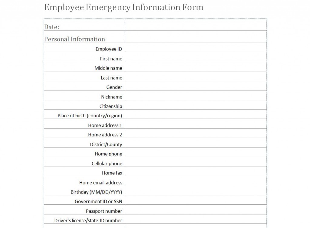 employee-emergency-information-form-template