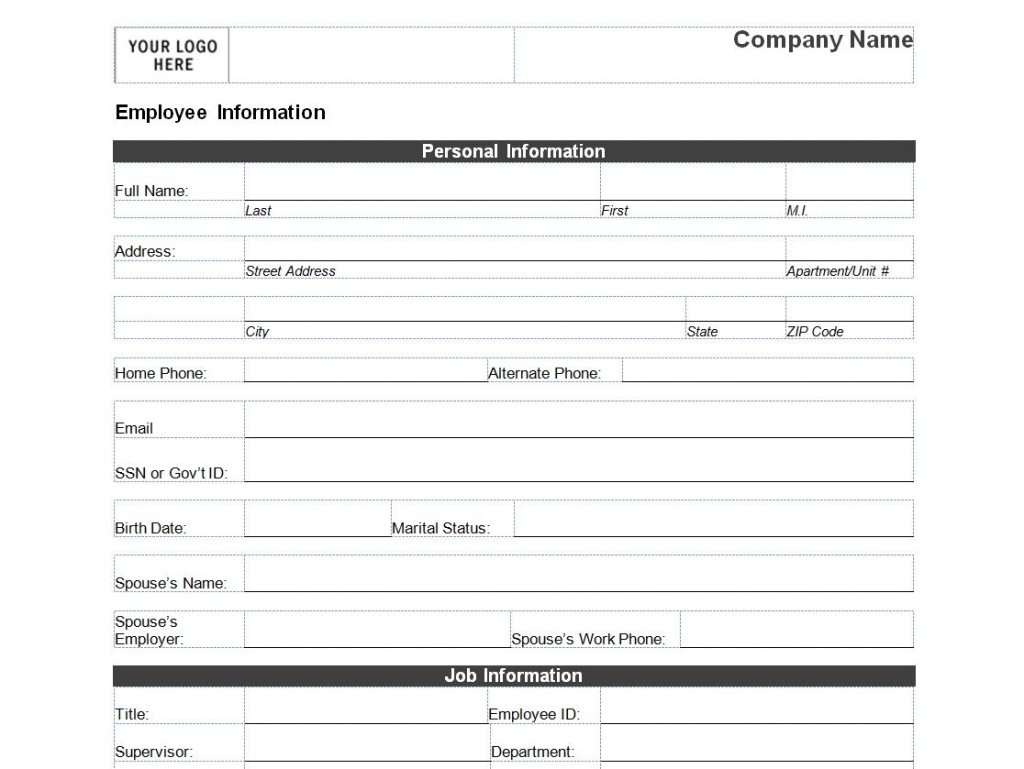 employee-personal-information-form-template