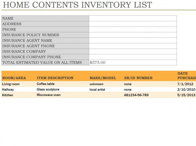 home inventory business plan