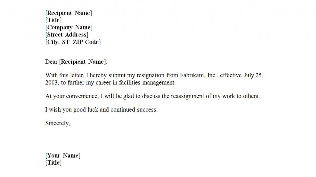 Resignation Letter Forced To Resign from exceltemplates.net