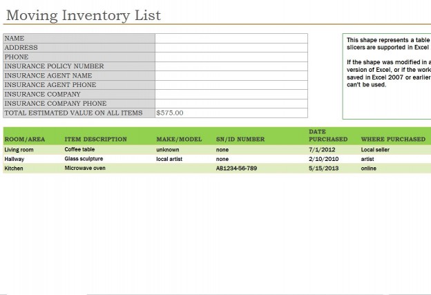 Inventory Templates Free Inventory Template