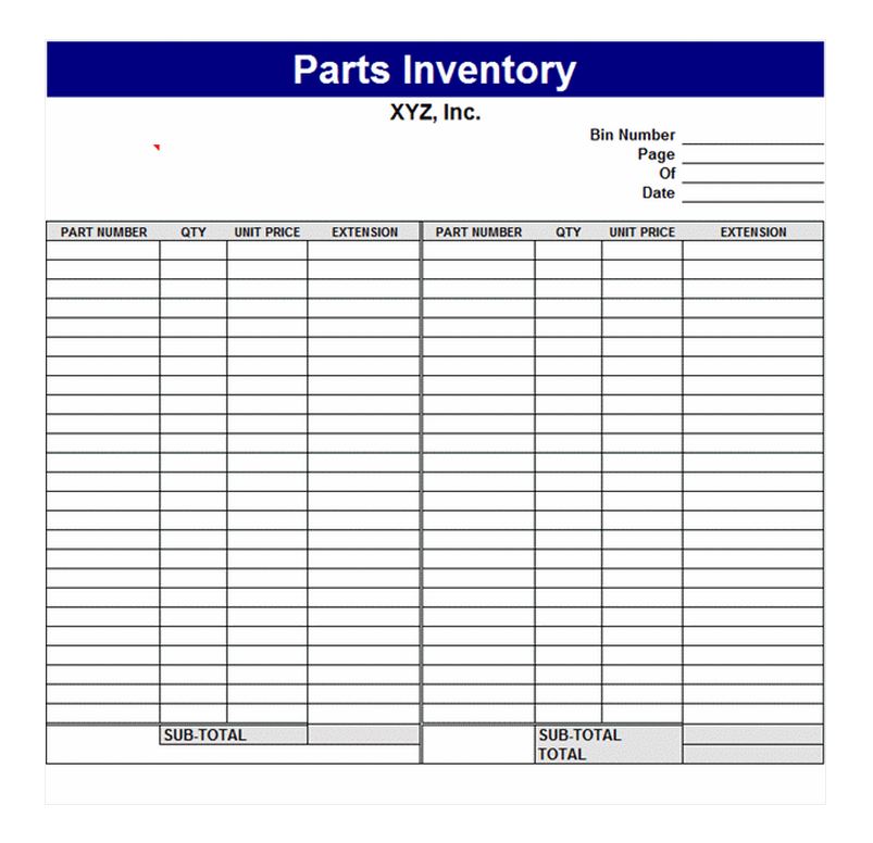 Auto Parts, Inventory