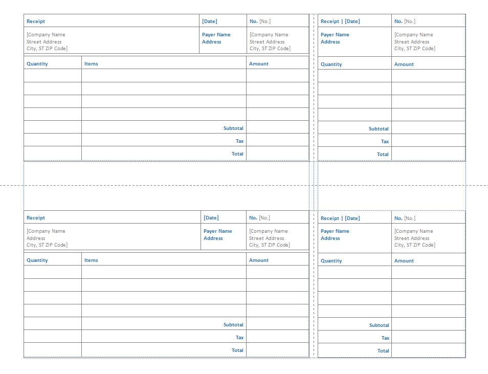 Simple Receipt Template Free