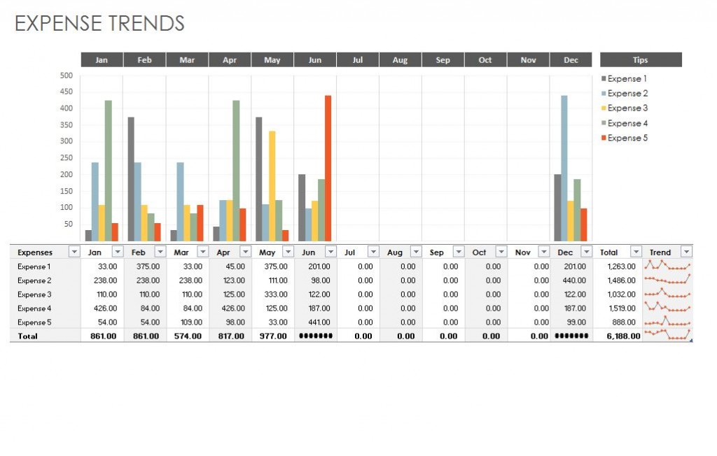 Free Expense Trends Budget Template