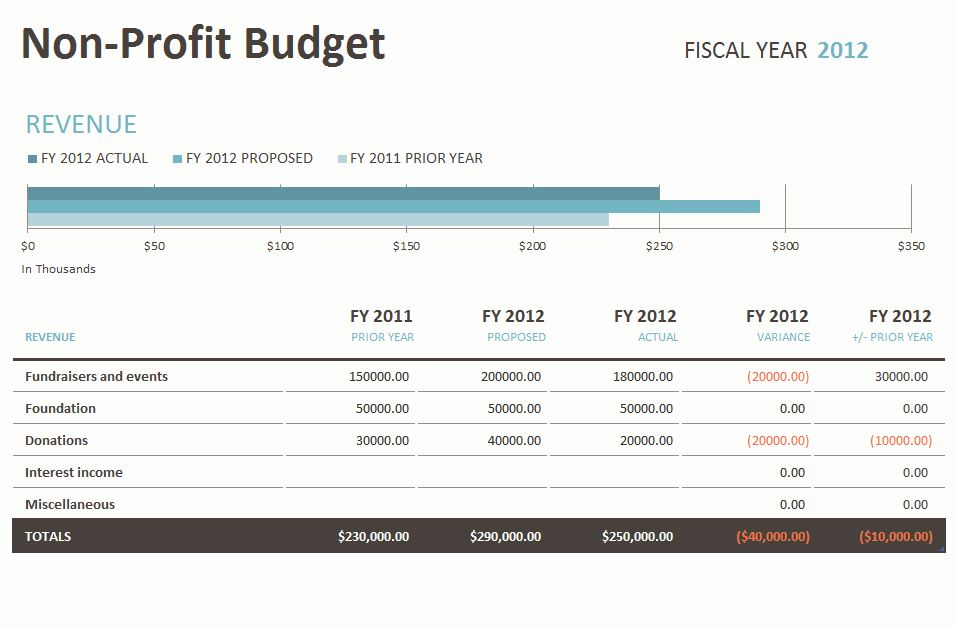 free income and expense template for nonprofit