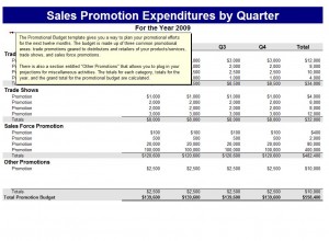 Free Promotions Budget Template