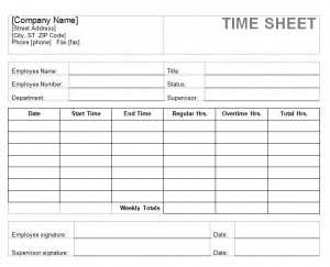 Free Timesheets for Employees