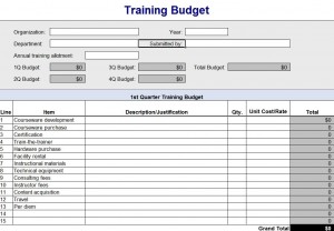 Free Training Budget Spreadsheet