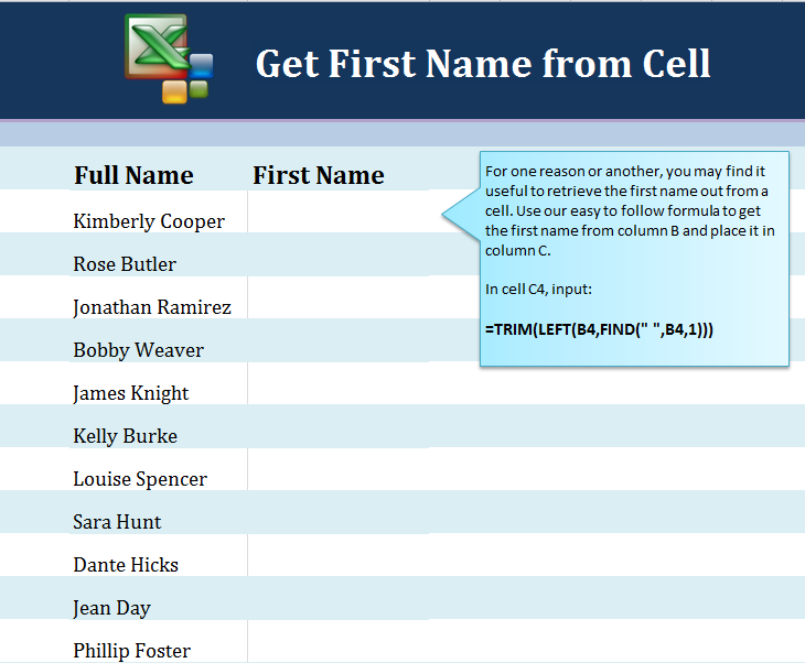 Get First Name From Full Name 