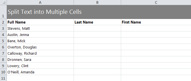 Split Text into Different Cells