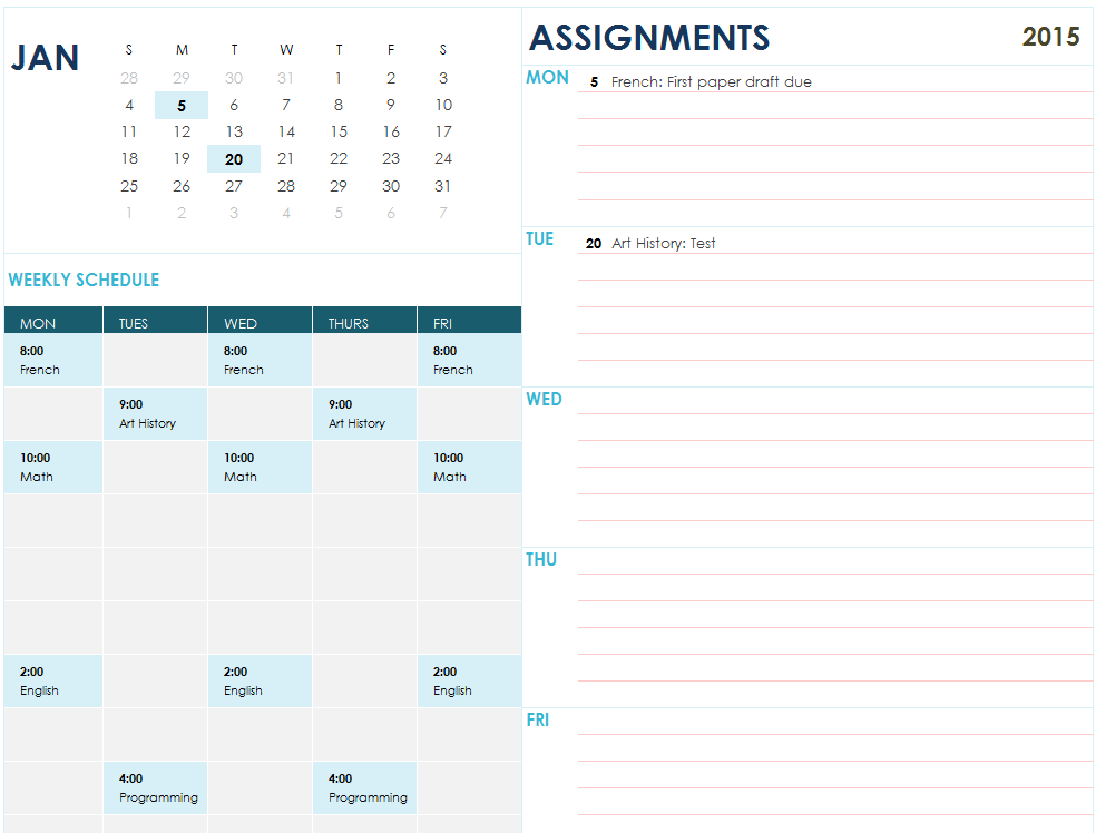 Homework Assignment Planner