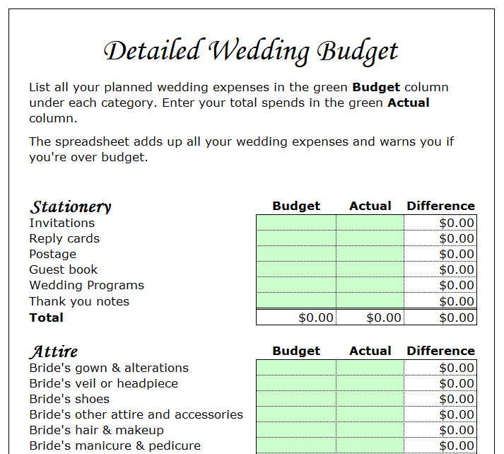 wedding savings budget plan template