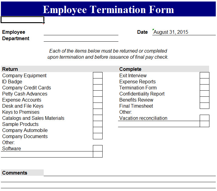 Employee Termination Form Fill Online Printable Filla Vrogue Co