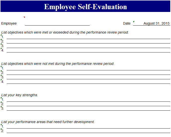 Monthly Performance Review Template Free